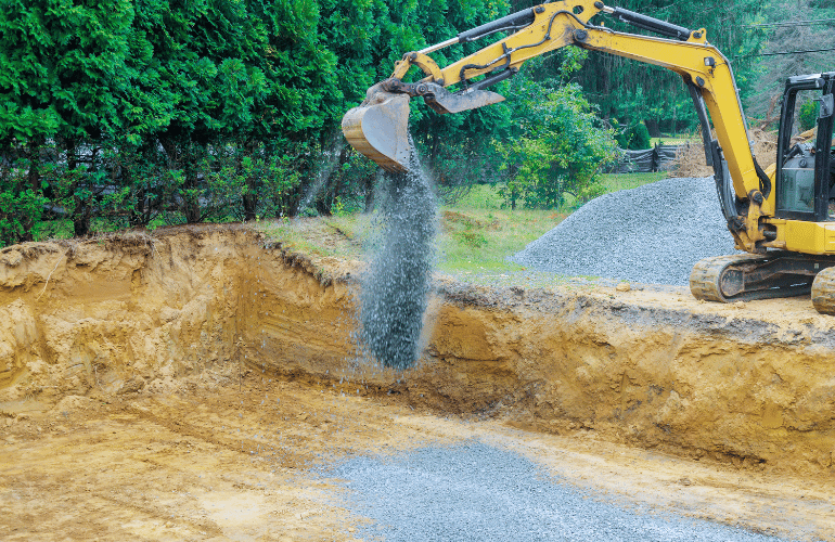 Wykopy pod budynki, piwnice, fundamenty, pod przyłącza